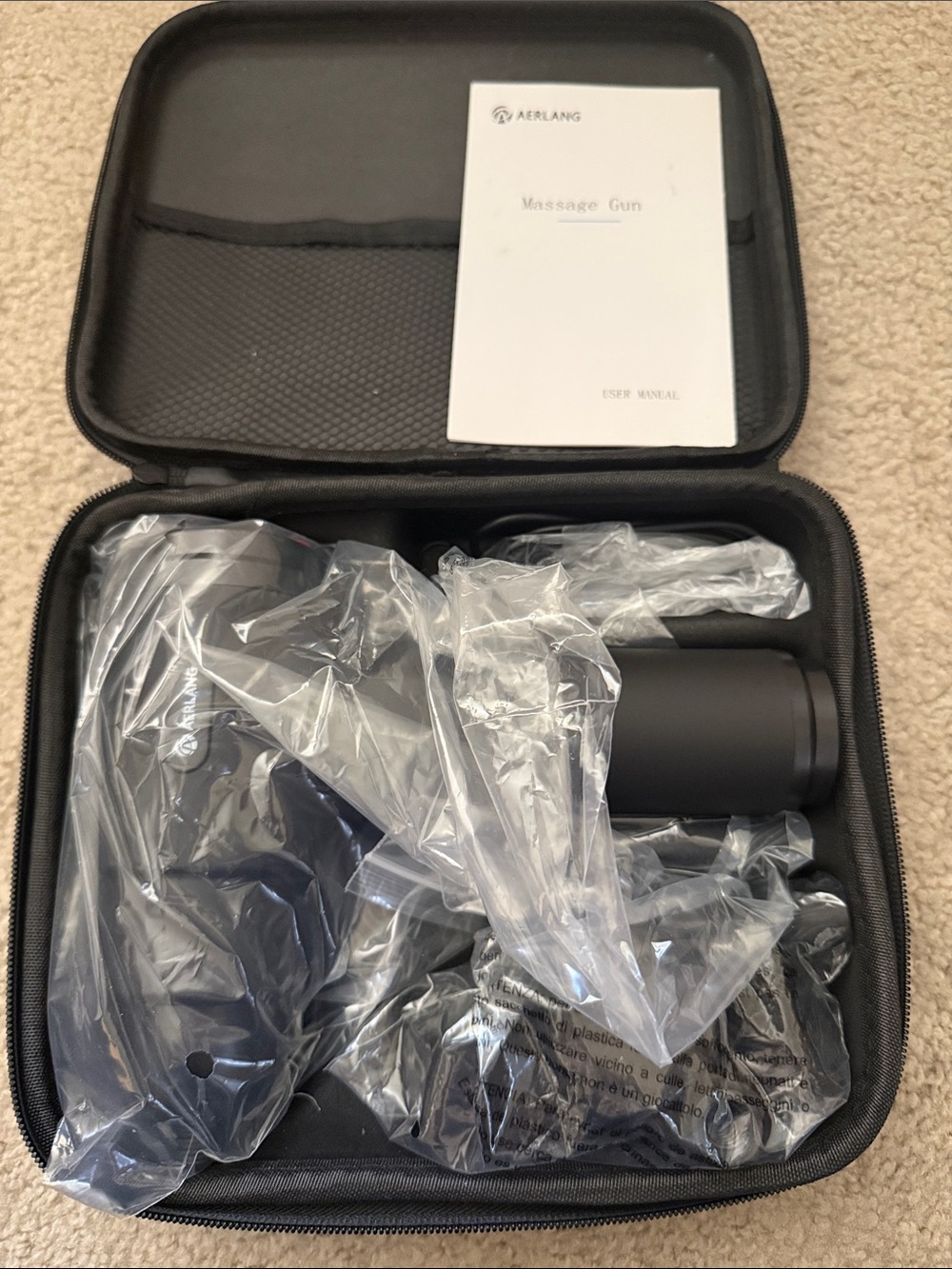 Black Massage Gun with Carrying Case never used
